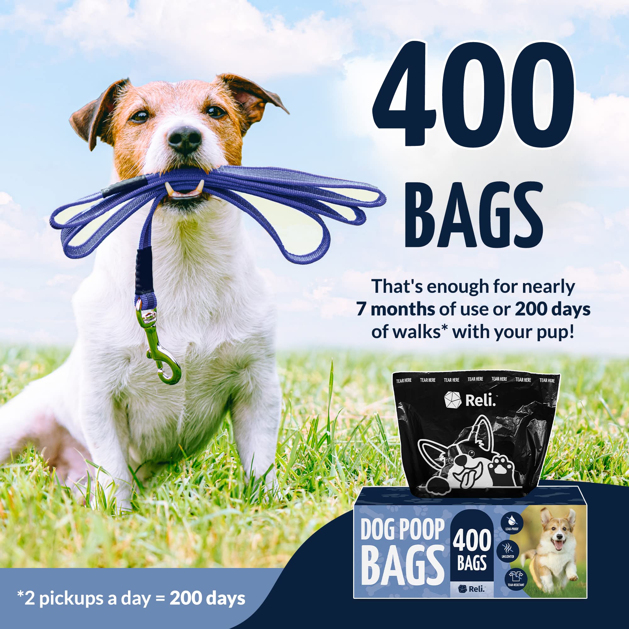 Bolsas Reli 9x13 grandes para perros, perfectas para paseos largos.