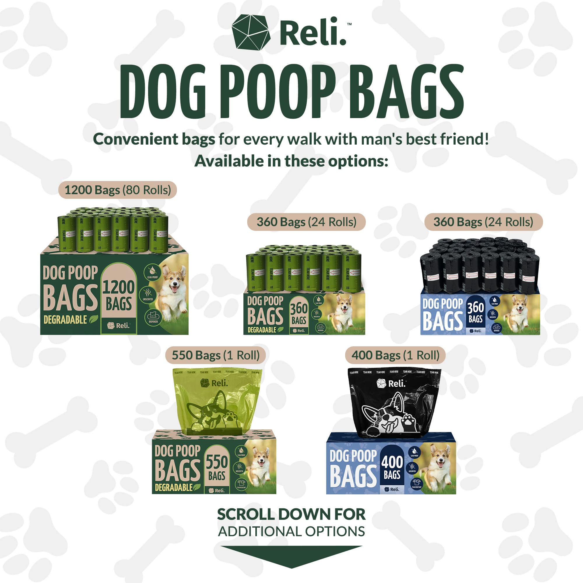 Material ecológico y resistente de Reli para desechos de mascotas.