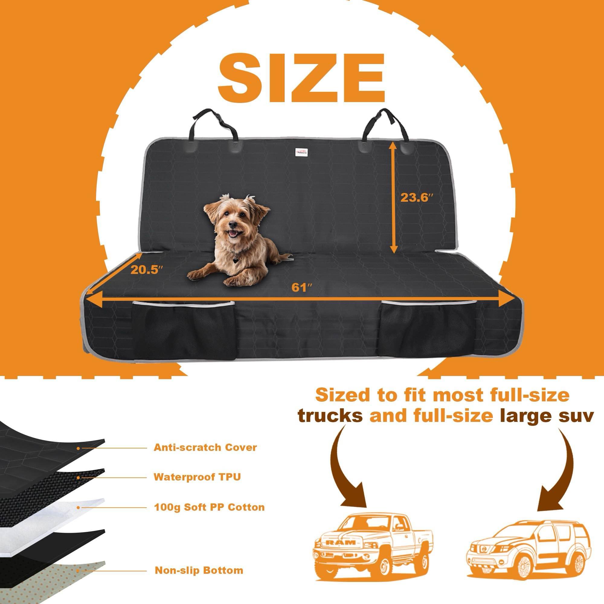 Funda Reliadura para asiento de perro sin olores, suave y lavable