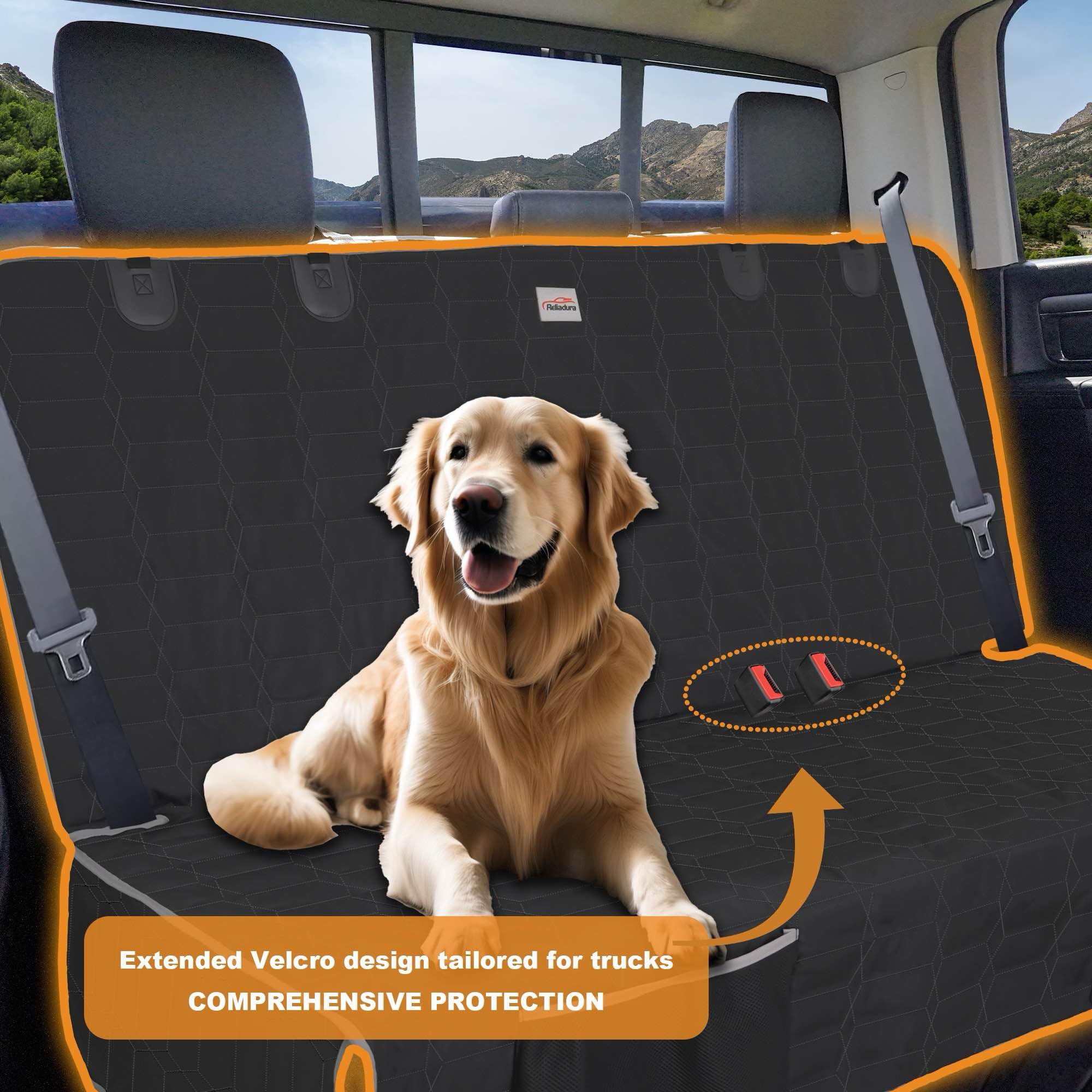 Reliadura funda asiento trasero protege tus asientos de rasguños y suciedad.