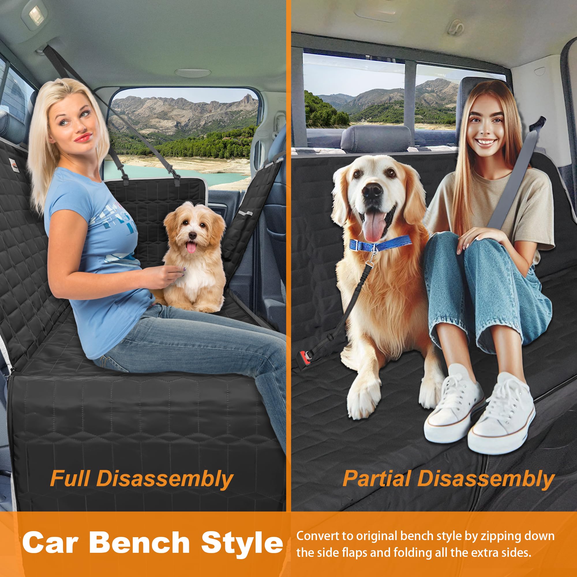 Reliadura funda-asiento-trasero-perro protege asientos y evita deslizamientos