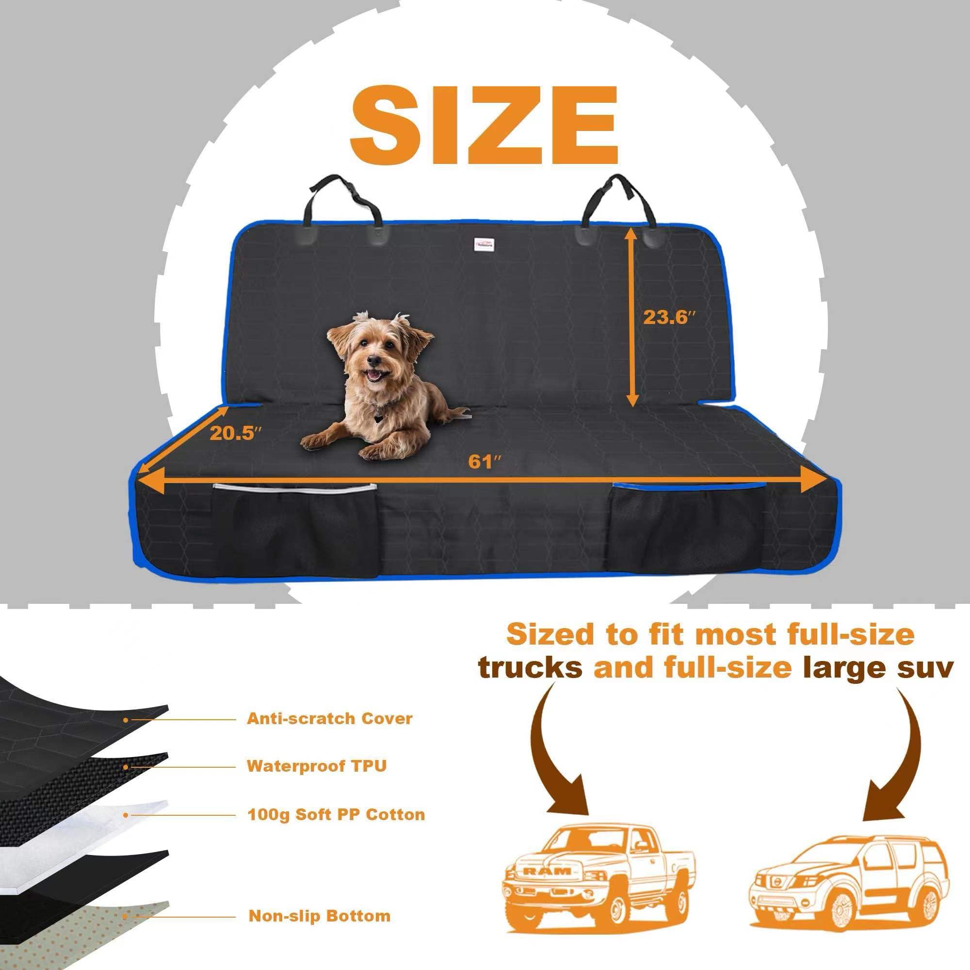 Reliadura funda asiento trasero lavable, sin olores fuertes y fácil limpieza.