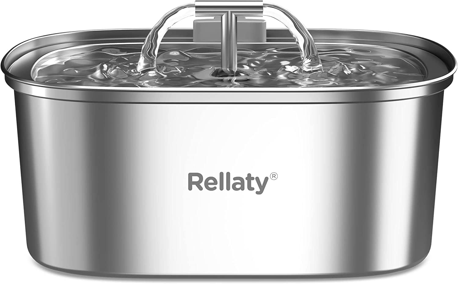 Fuente Rellaty en acero inoxidable, seguridad y durabilidad para gatos.