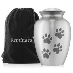 Reminded urna plata con huellas para perros, capacidad 110 libras, recuerdo duradero.