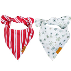 Remy+Roo Bandanas navidad doble pack: estilo festivo y ajuste comodo para tu perro.