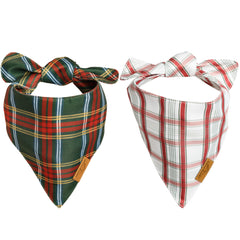 Remy+Roo Bandanas pack navideno verde, ajuste comodo para cuellos de perros.