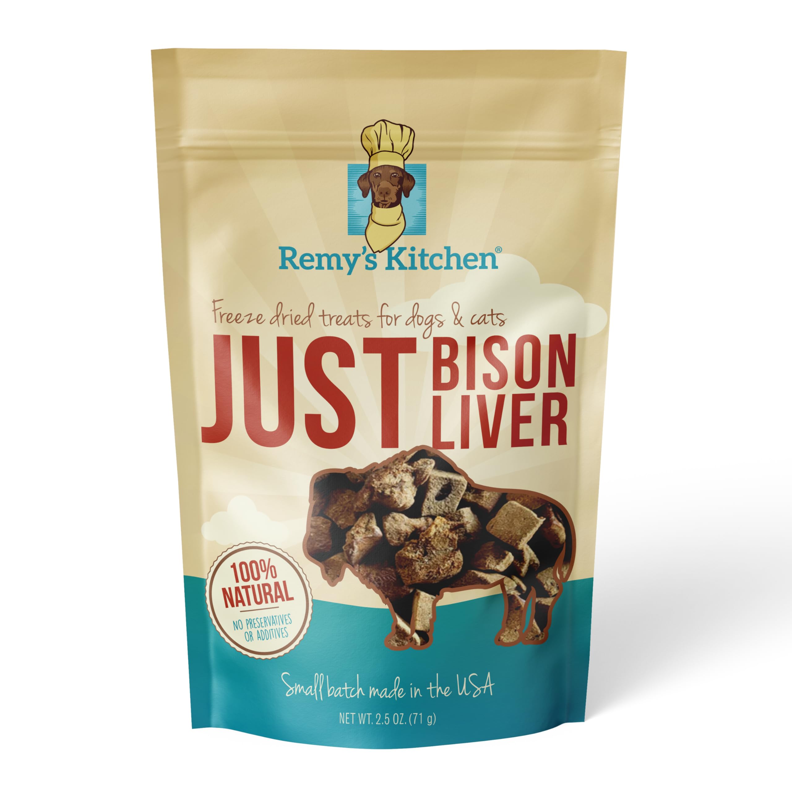 Remy’s Kitchen: bolsa de hígado de bison deshidratado, opción de premio para perros