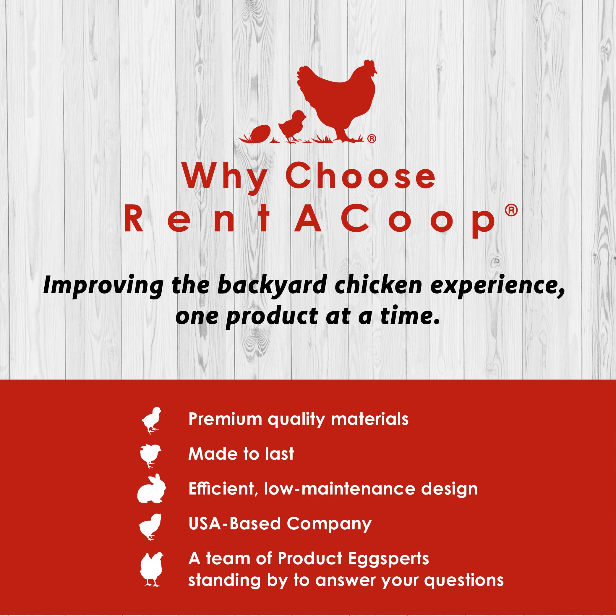 RentACoop granero rojo: compatible con el sistema de cría.