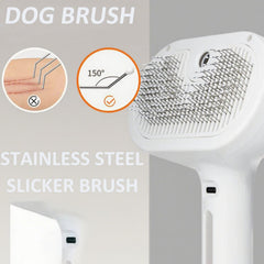 ReNu Dog Brush con limpieza automática y vapor para pelo suelto.