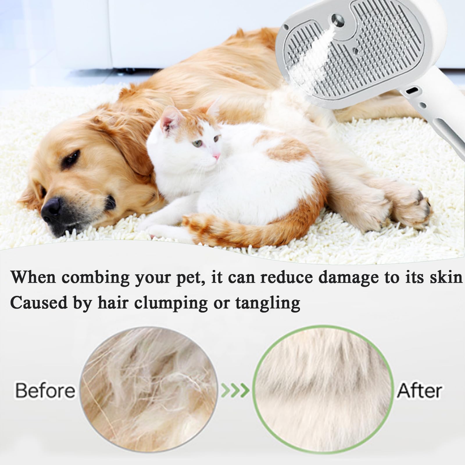 ReNu Dog Brush reduce estático y encrespamiento del pelaje