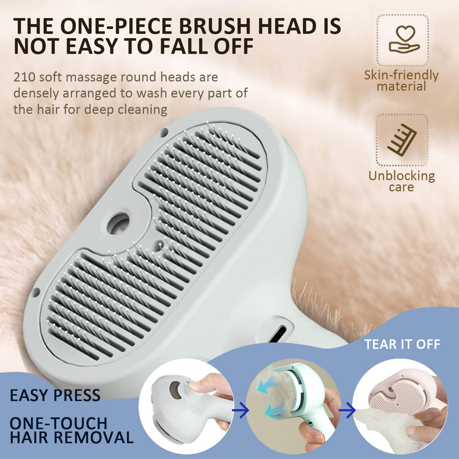 ReNu Dog Brush eliminacion-de-pelo captura pelo suelto durante el cepillado