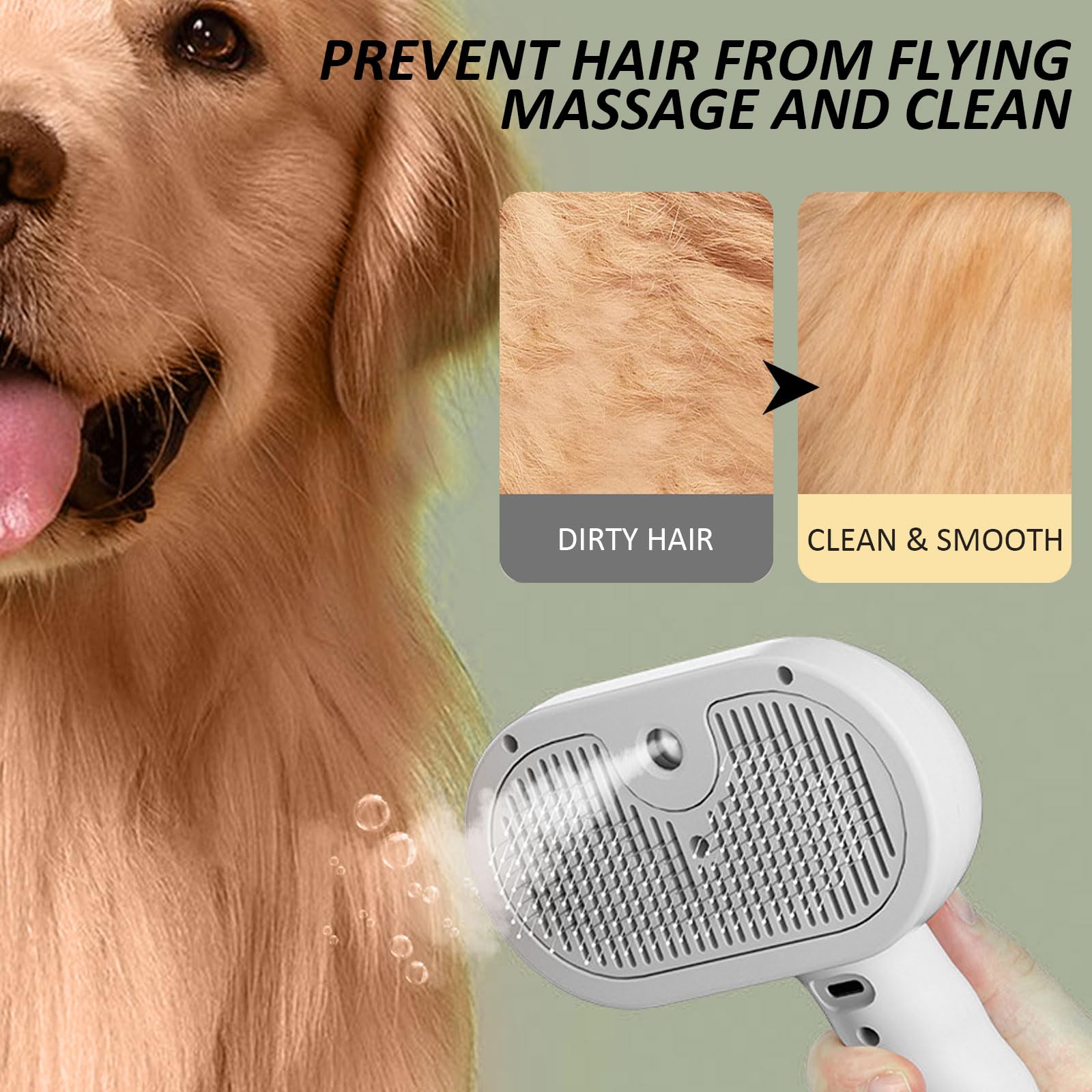 ReNu Dog Brush antiestratico: reduce tirones y cuida la piel.