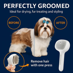 Renu FreshFur Cepillo autolimpiante para perros, elimina pelos sueltos con facilidad.