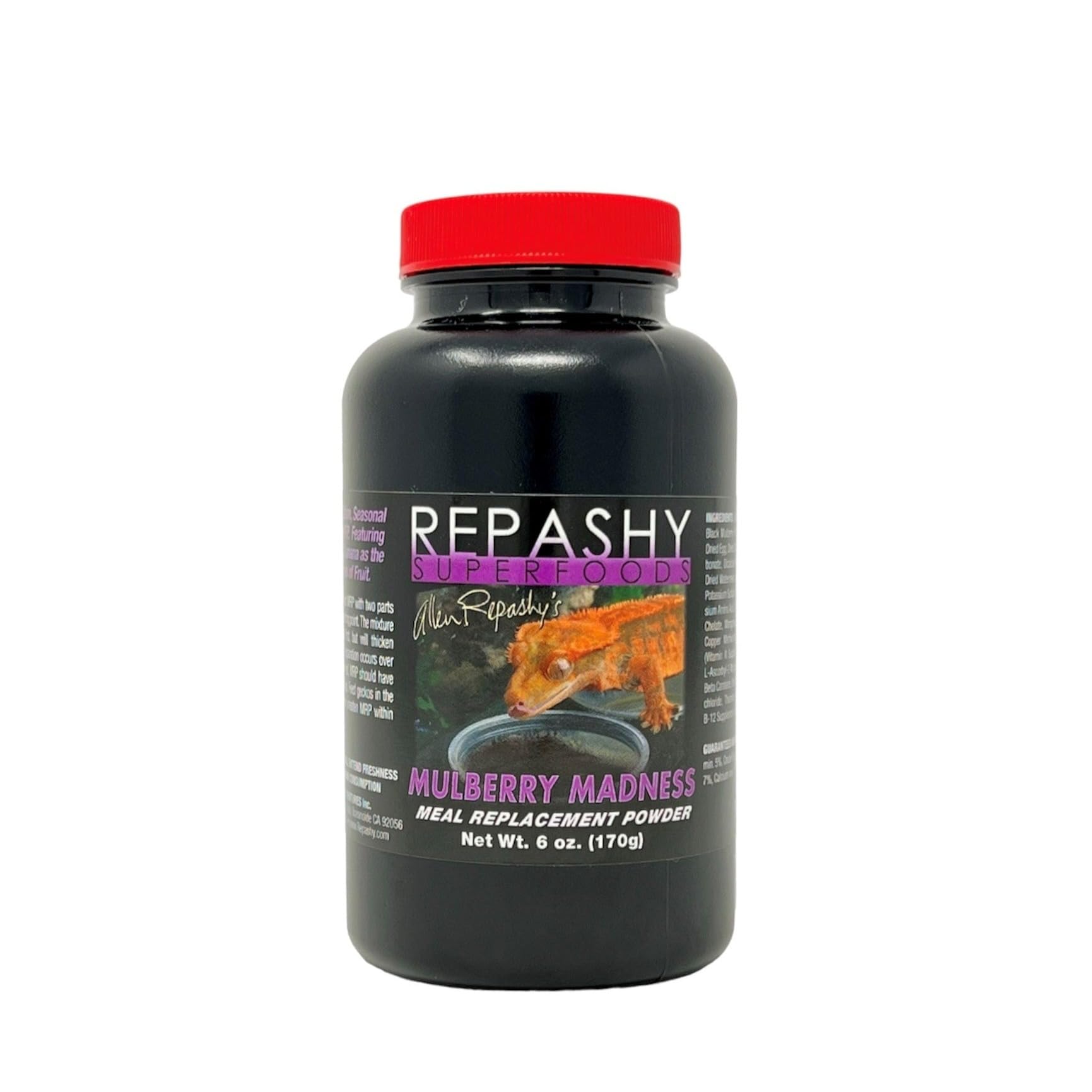 Repashy dieta para geckos crestados Locura de Mora en lata, fuente de fruta para una dieta equilibrada.
