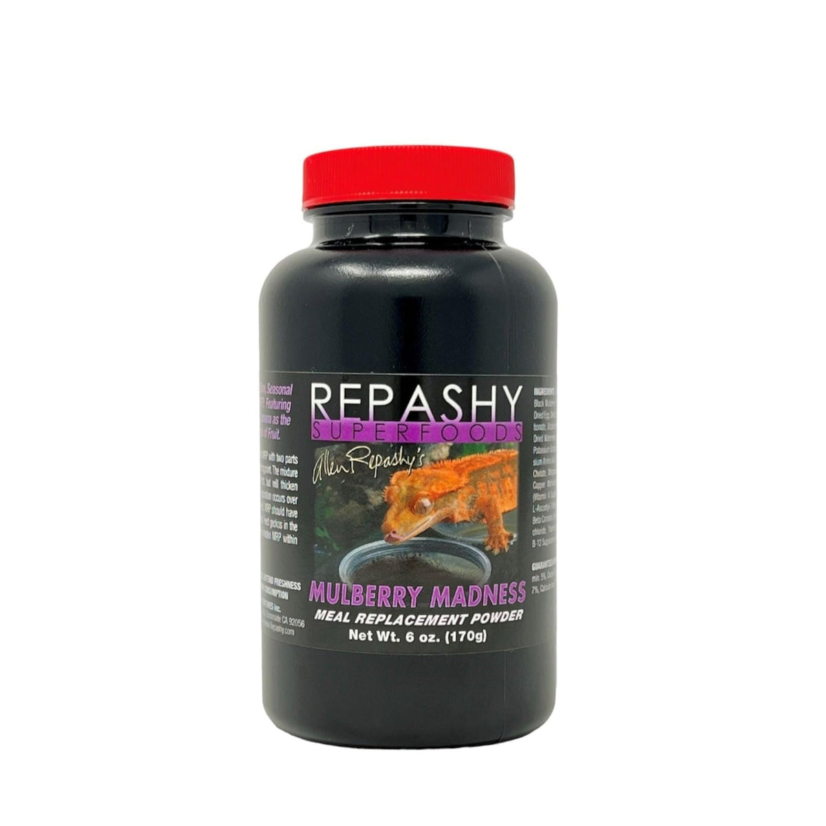 Repashy dieta para geckos crestados Locura de Mora en lata, fuente de fruta para una dieta equilibrada.