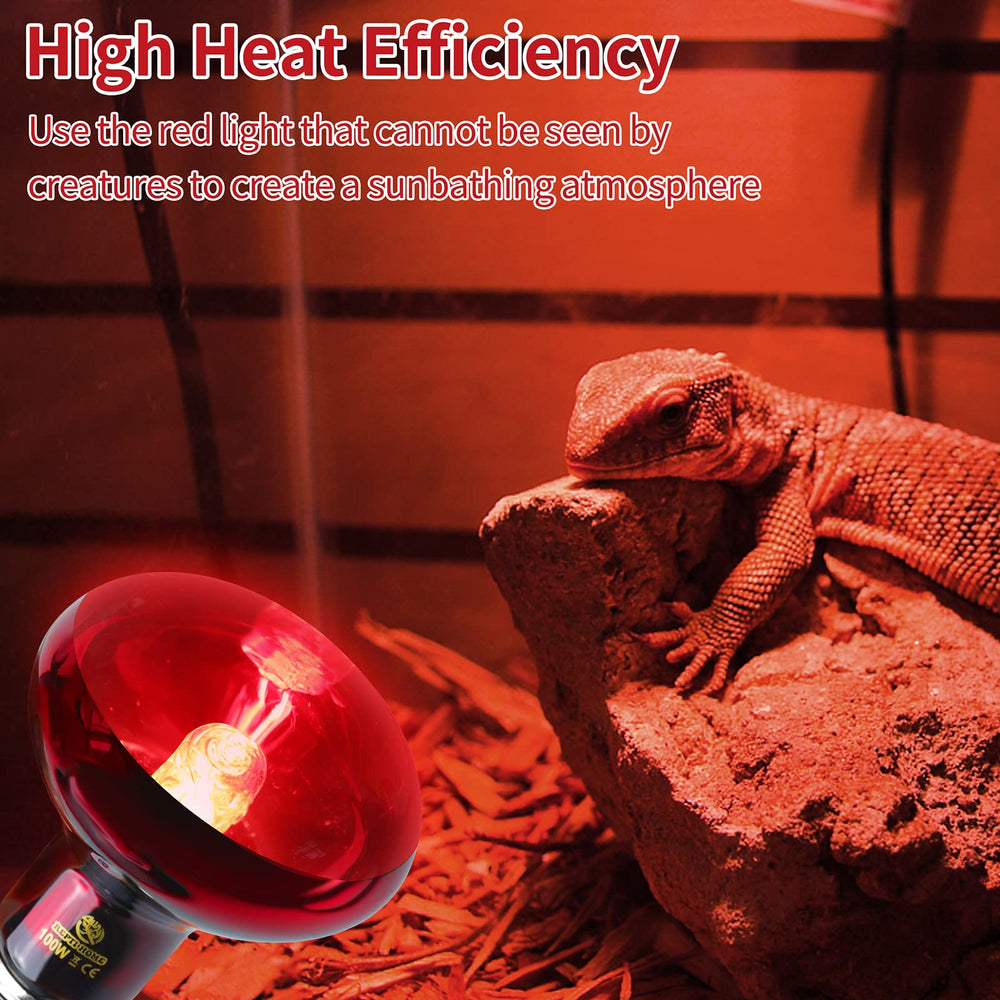 REPTI HOME bombilla calor infrarroja 100W instalación E26, instalación rápida en luminarias.