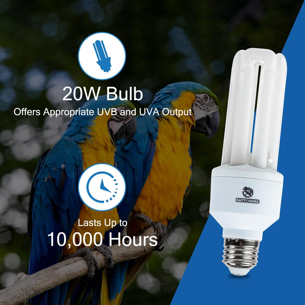 Bombilla UVB REPTI HOME con enchufe E26 para aves.