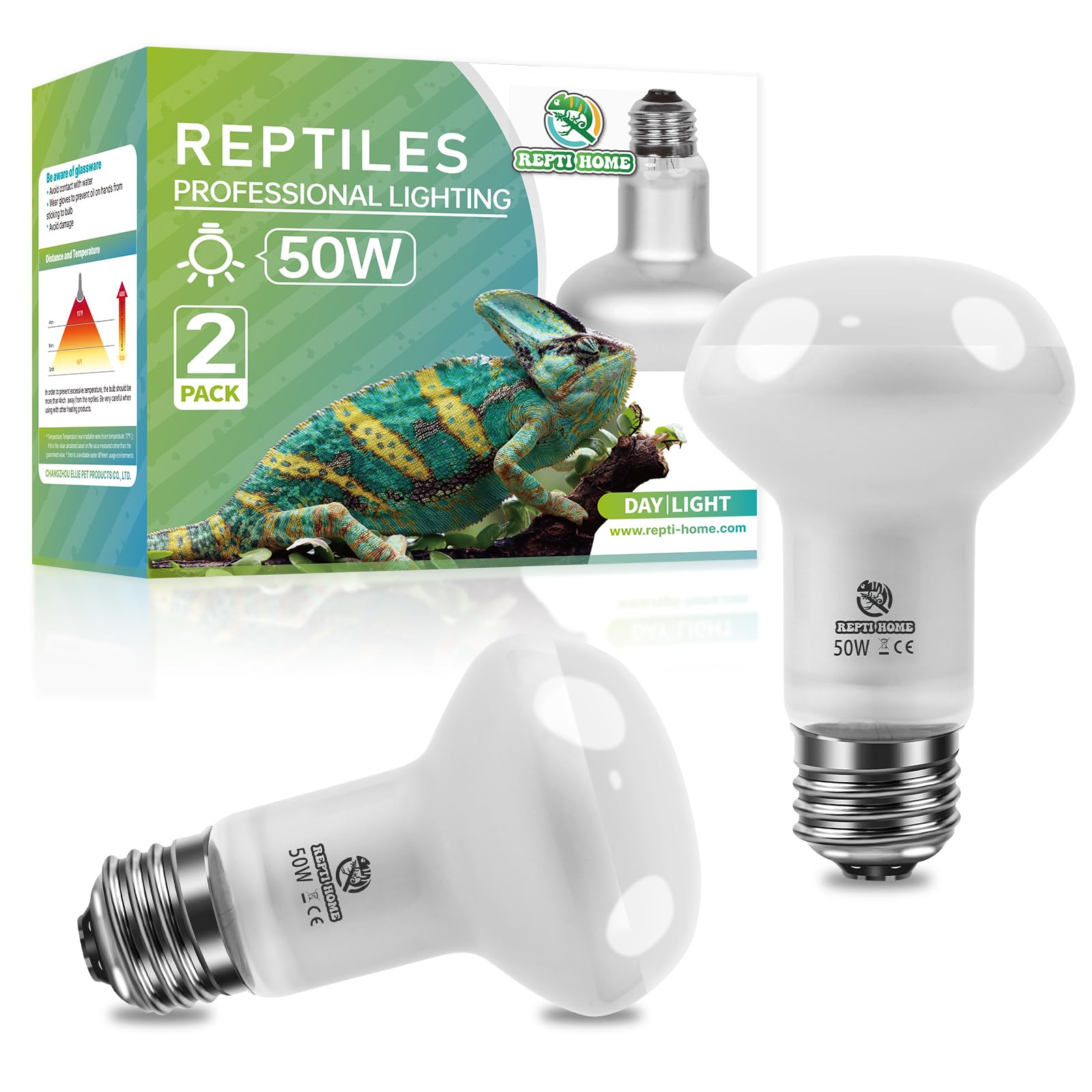 REPTI HOME lámpara de calor 50W con foco 01 para terrario, zona de descanso cálida