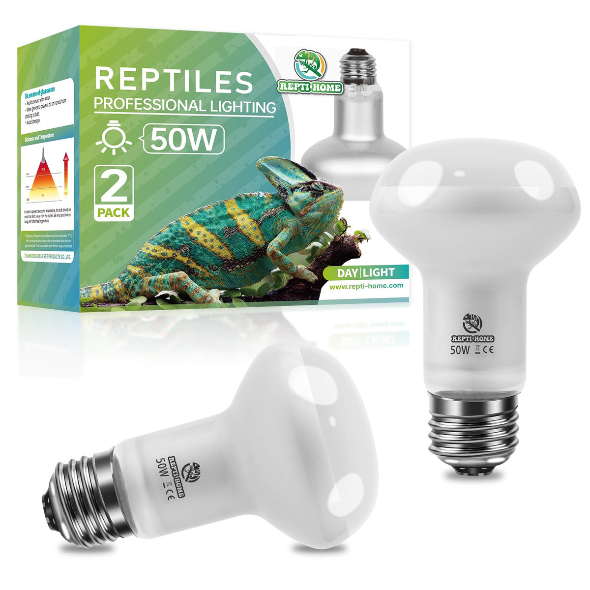 REPTI HOME lámpara de calor 50W con foco 01 para terrario, zona de descanso cálida