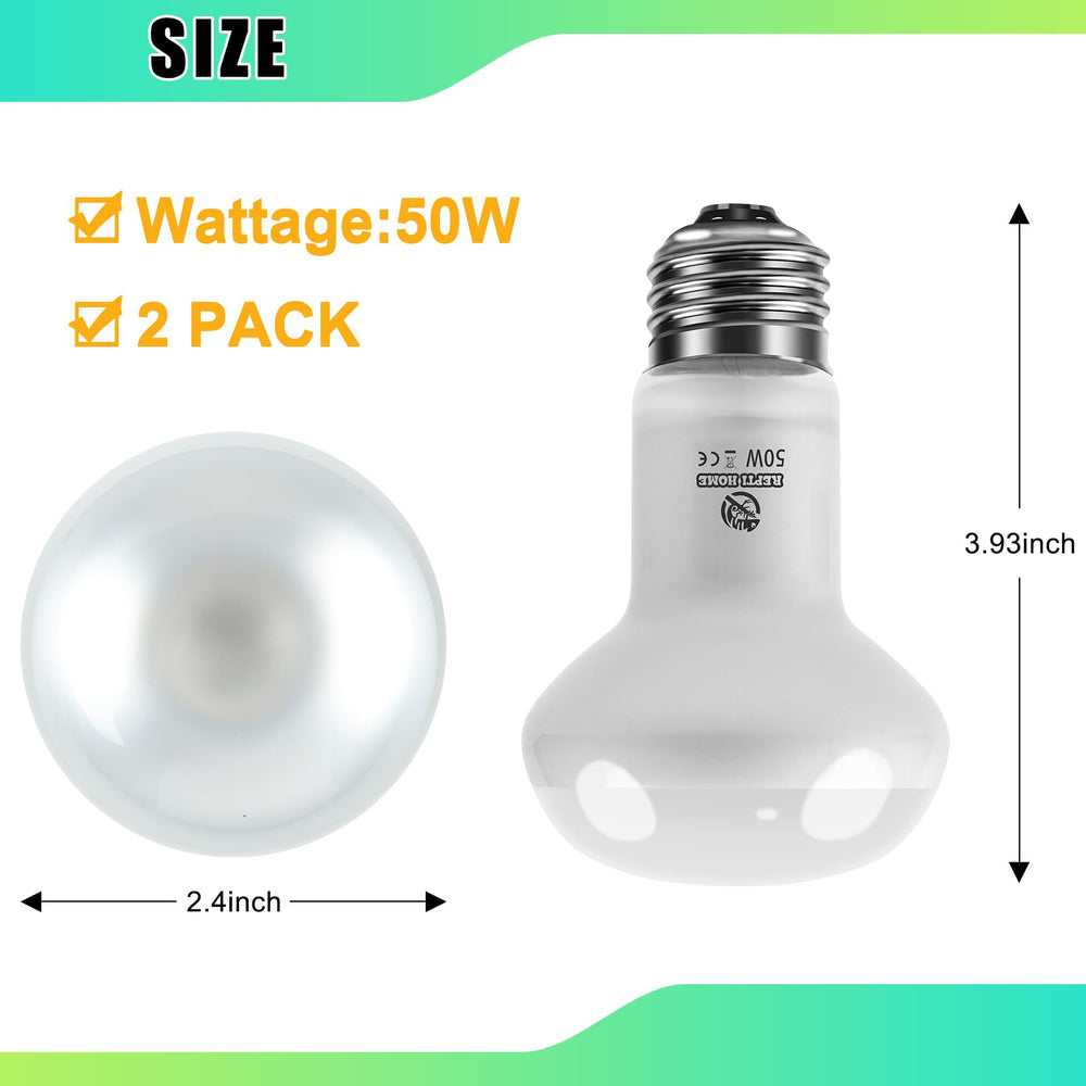 REPTI HOME lámpara de calor 50W con foco 06, lente mate reduce deslumbramiento