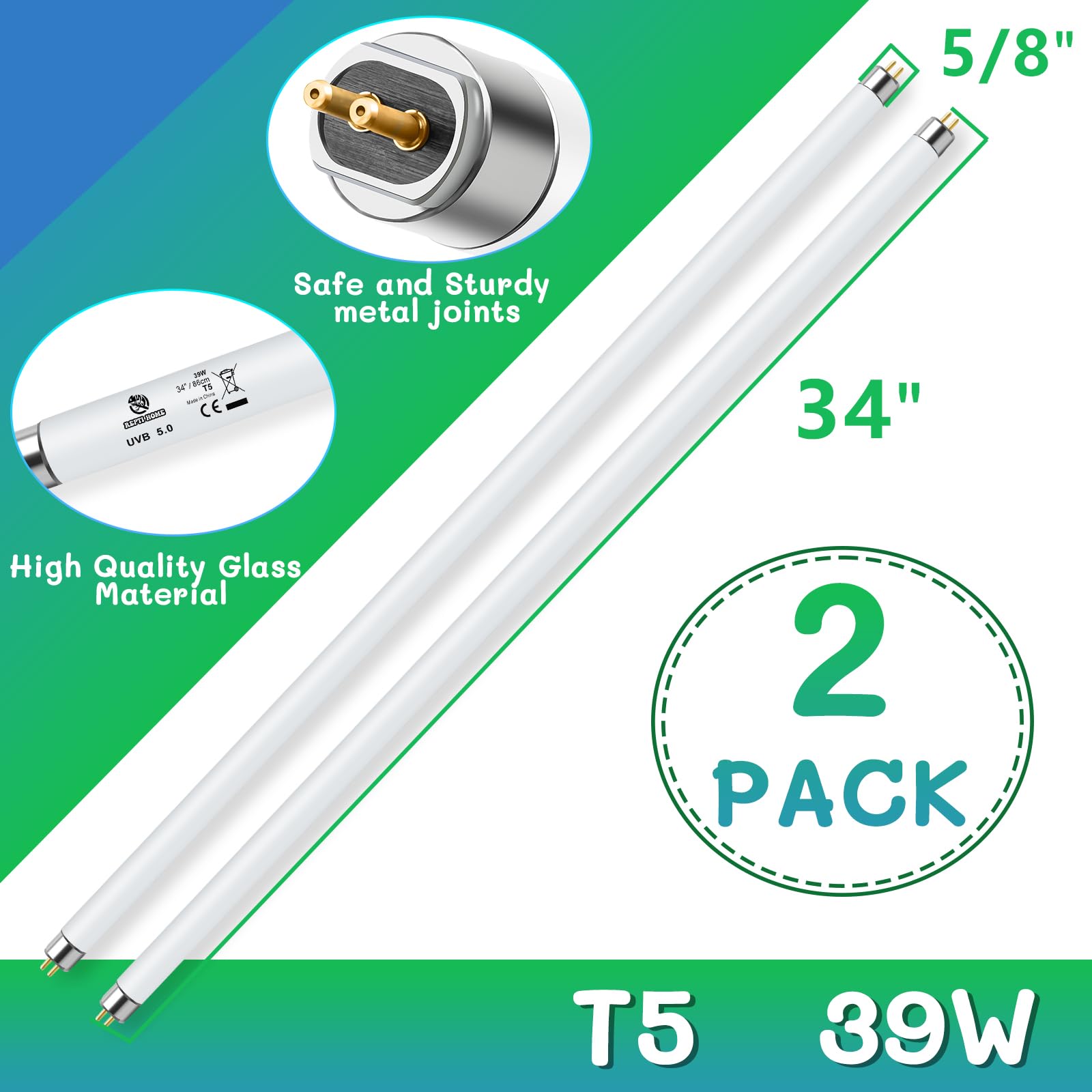 REPTI HOME T5 UVB lampara para dragones barbudos con iluminación adecuada.