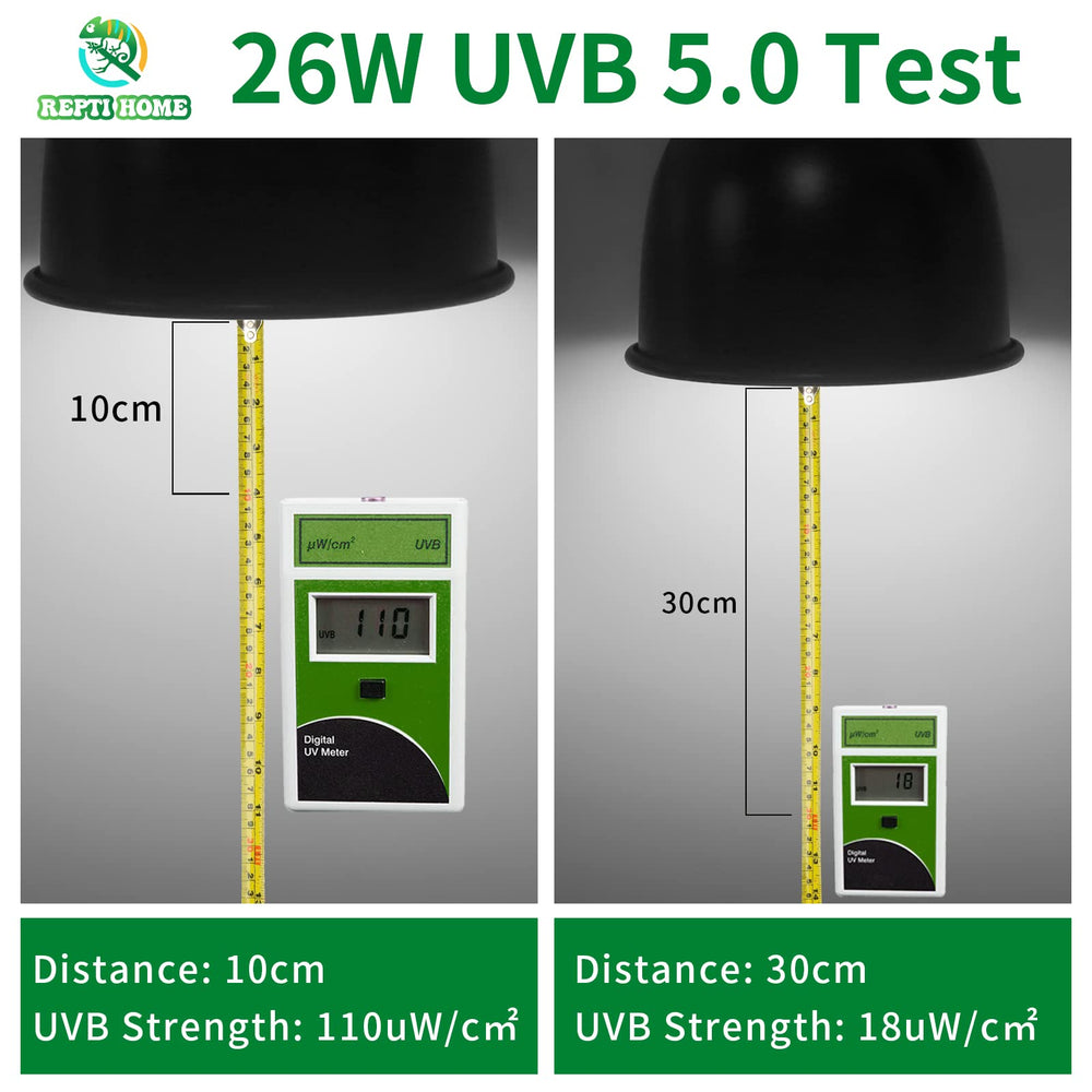 REPTI HOME Tubo de cristal UVB para reptiles con luz estable.