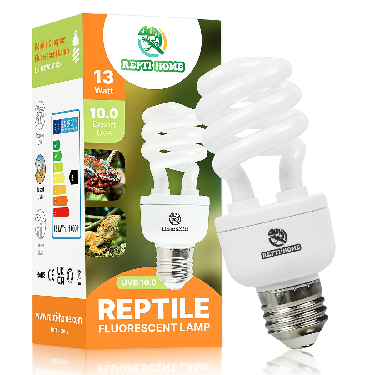 REPTI HOME UVB 10-0, luz desierto: favorece el bienestar de reptiles.