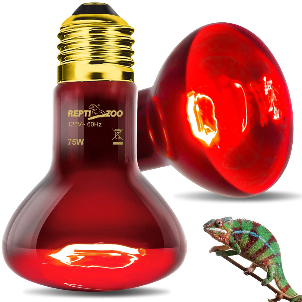 repti-zoo lámpara calor infrarroja para reptiles, potencia duradera para días activos