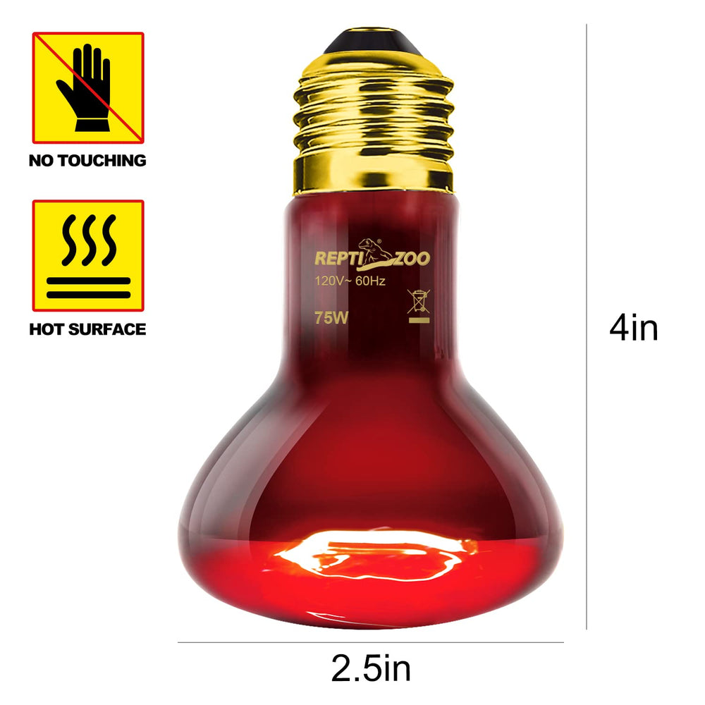 repti-zoo luz roja suave 75w favorece actividad nocturna sin intrusión