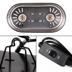 REPTI ZOO Soporte doble con interruptores independientes para encendido sencillo.