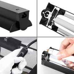 REPTI ZOO T5 HO UVB protector plástico en extremos para mayor seguridad.