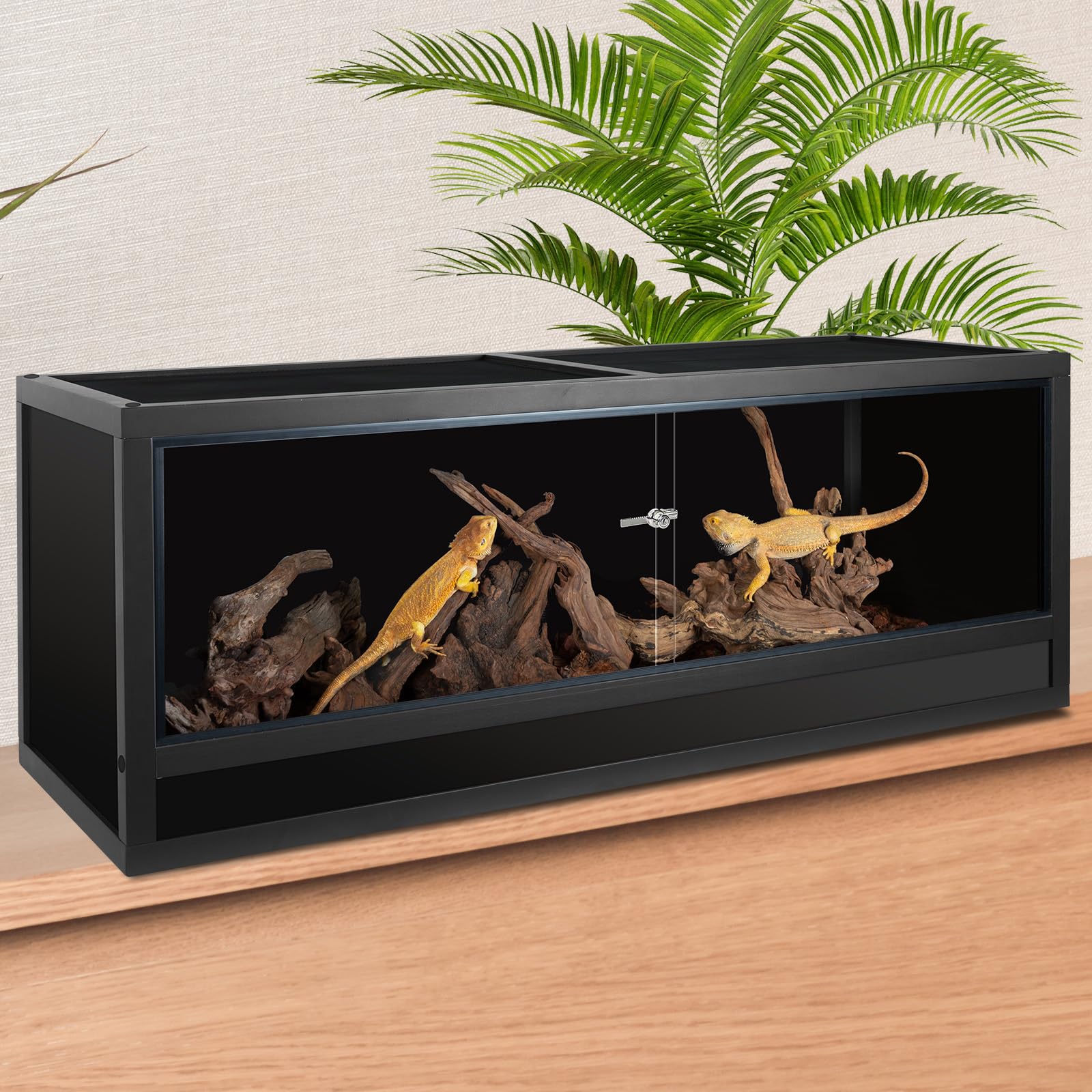 REPTI ZOO terrario 68 galones, diseño ligero para facilitar el movimiento.
