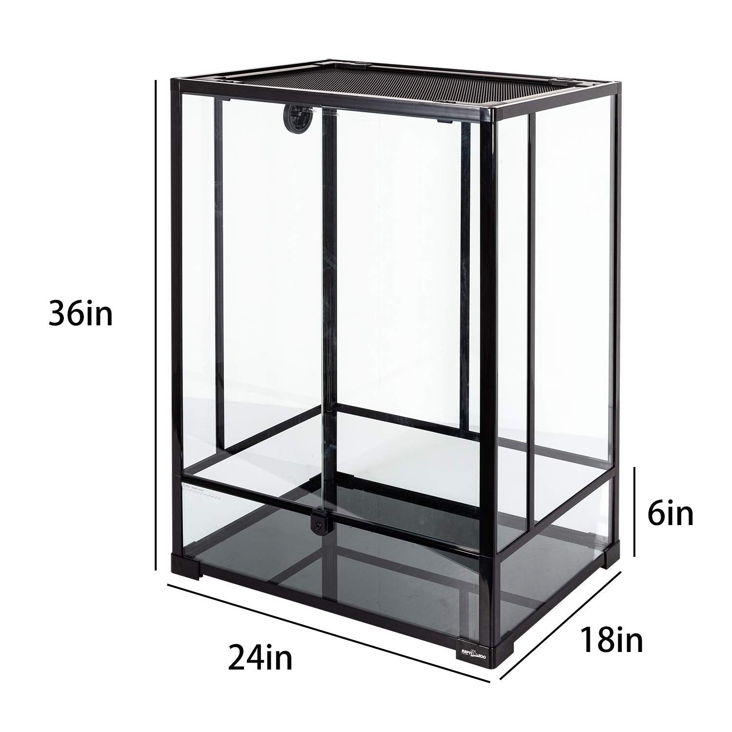 REPTI ZOO terrario, puertas dobles para acceso seguro.