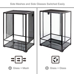 REPTI ZOO terrario con malla de tapa, ventilación óptima.