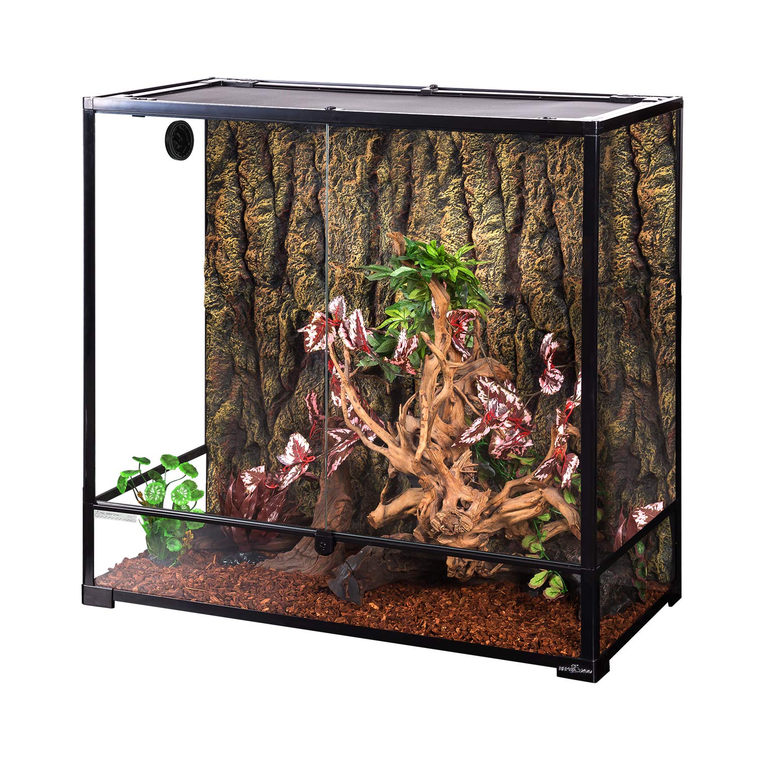 REPTI ZOO Terra vertical 100 galones, vista completa para observar y cuidar a tus reptiles.