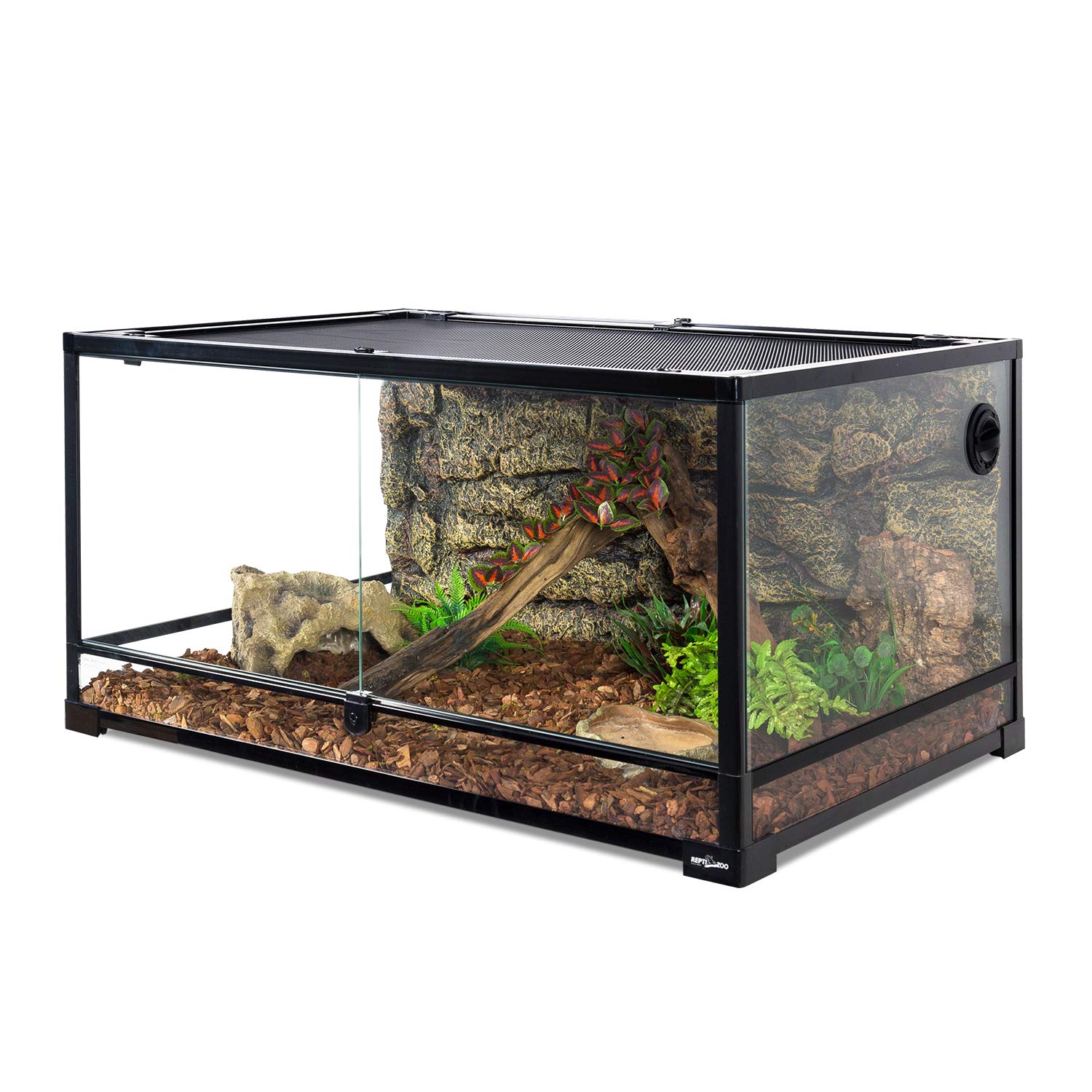 Terrario REPTI ZOO 36x18x18 para hábitat espacioso y limpieza sencilla