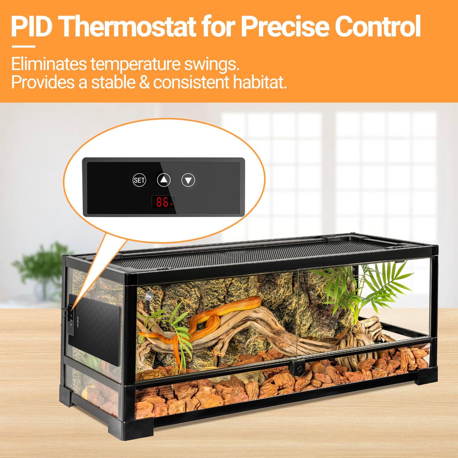 REPTI ZOO termostato ajustable para adaptar la temperatura 8x12.