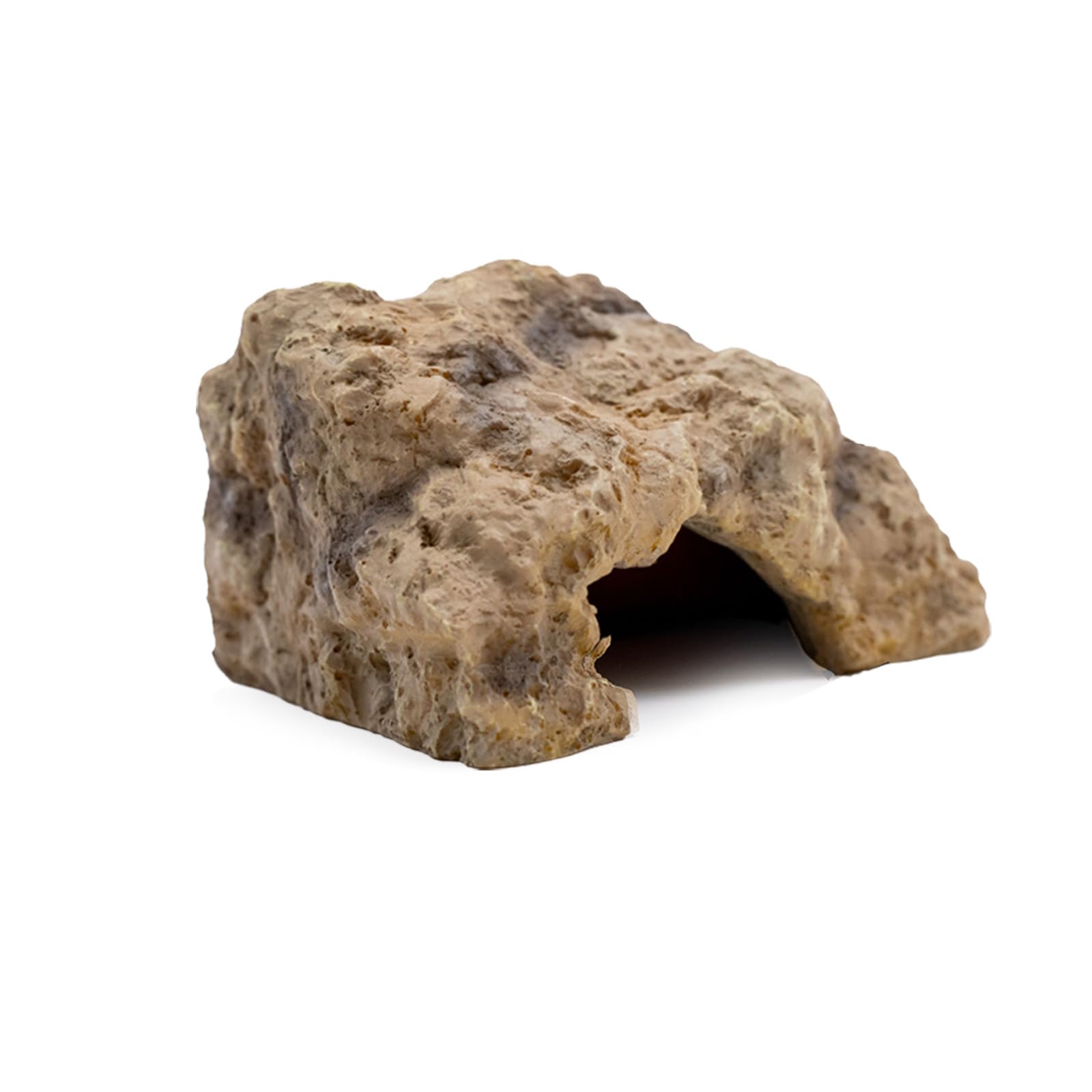 Repticircle Reptile Hide, vista frontal: refugio natural para reptiles con diseño realista.