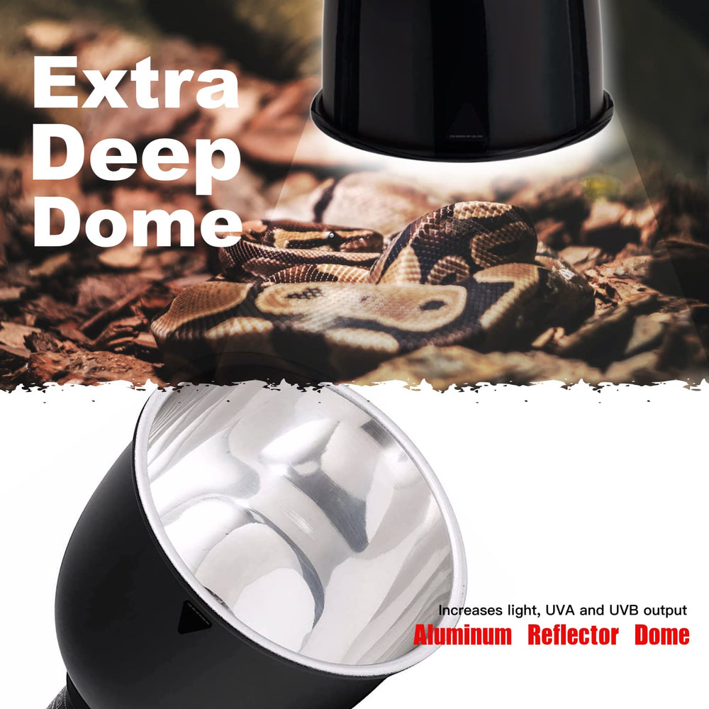 ReptiKing bombillas compatibles, opciones de calor y UVB para reptiles.