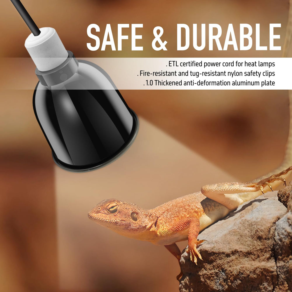 ReptiKing domo admite bombillas diversas para reptiles, incluyendo UVB y luz natural.