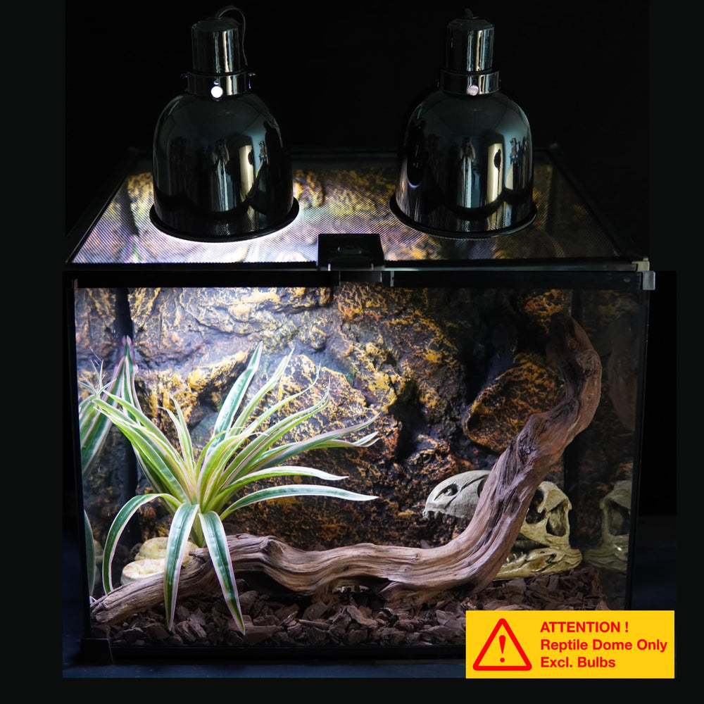 ReptiKing domo con reflector de aluminio, mejora la salida UVA/UVB para reptiles.