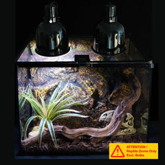 ReptiKing domo con reflector de aluminio, mejora la salida UVA/UVB para reptiles.