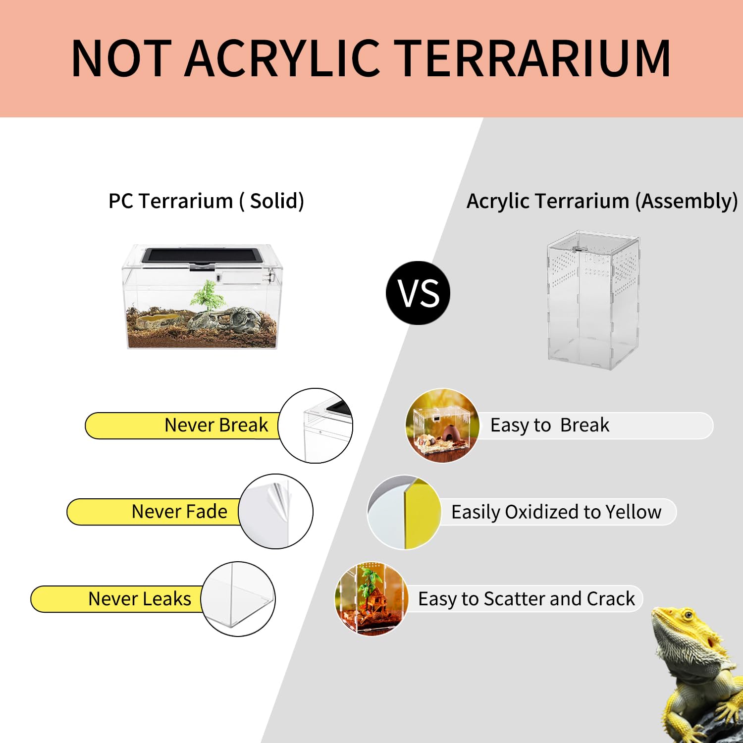 Reptile Growth mini terrario diseño compacto facilita uso y limpieza