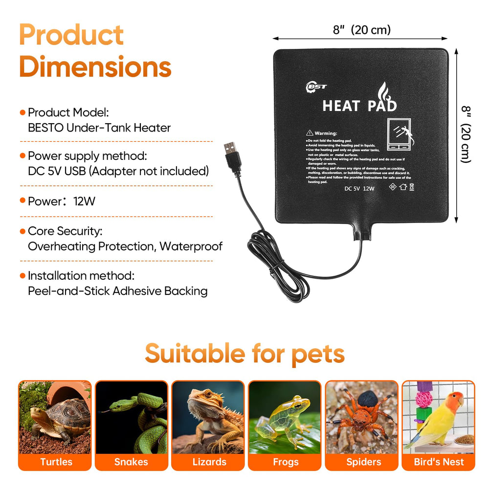 Ideal para calentamiento de plantas y germinación dentro del terrario.