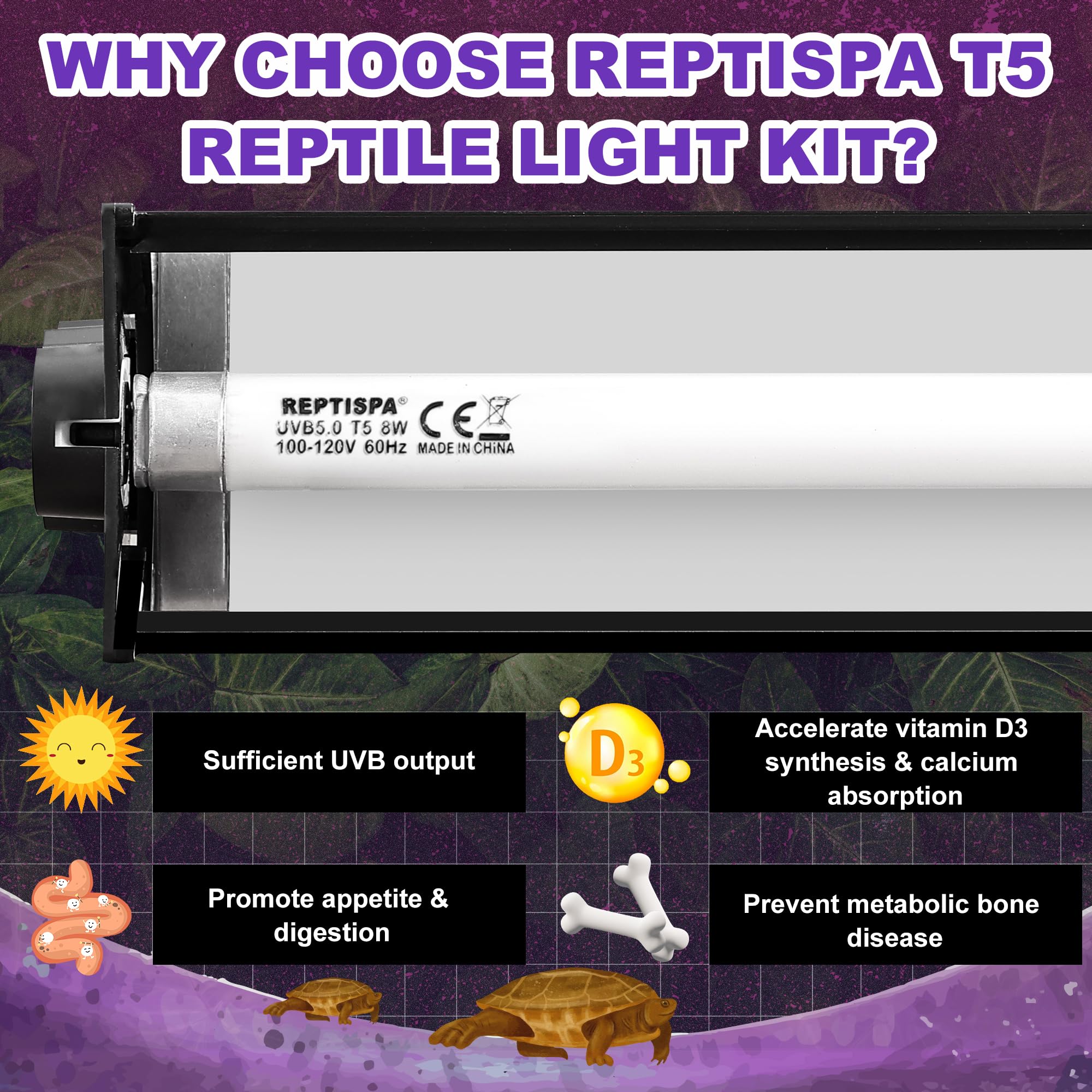 Reptispa T5 HO UVB para dragones barbudos: ideal para desiertos.