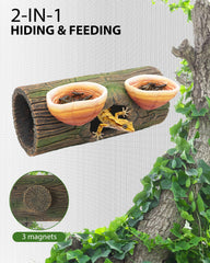 REPTITRIP cuenco alimento agua, práctica fuente de comida y agua para tus reptiles.