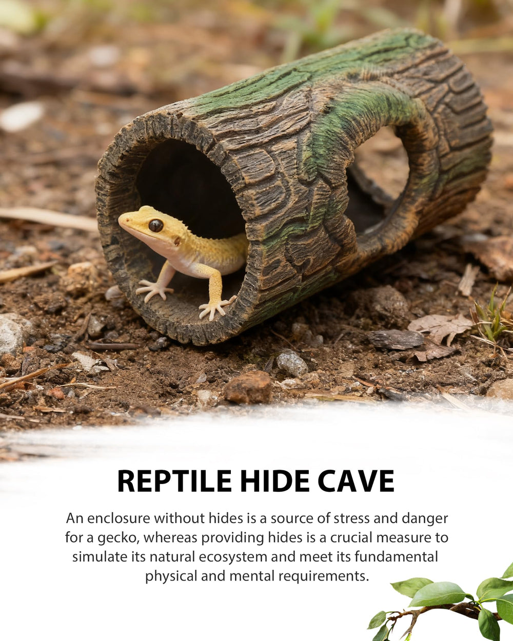 REPTITRIP escondite diseño árbol, escondite cómodo y decoración natural.