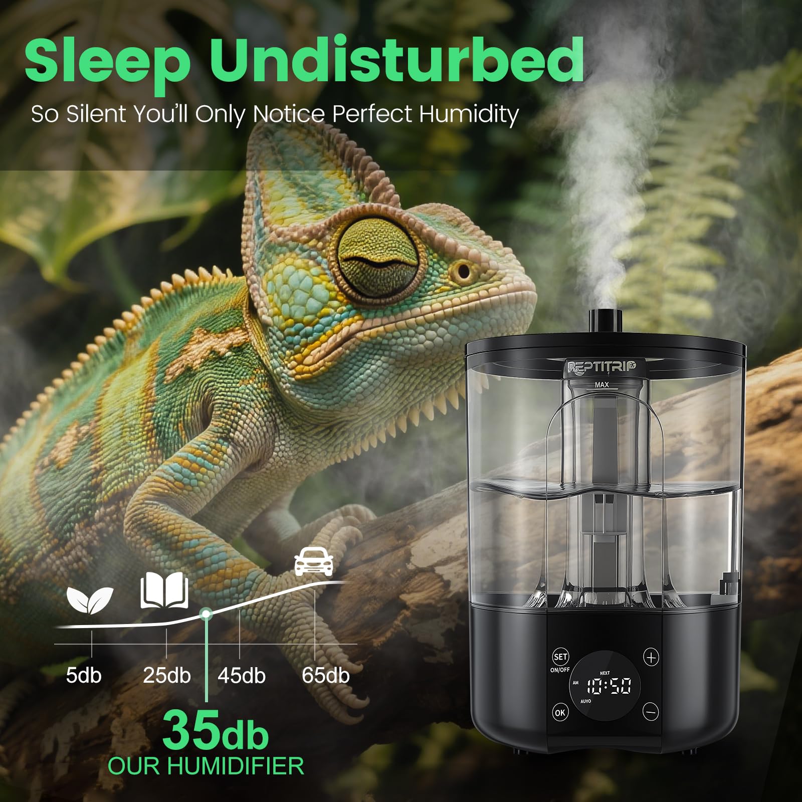 REPTITRIP humidificador ultrasónico casi silencioso para terrarios tranquilos
