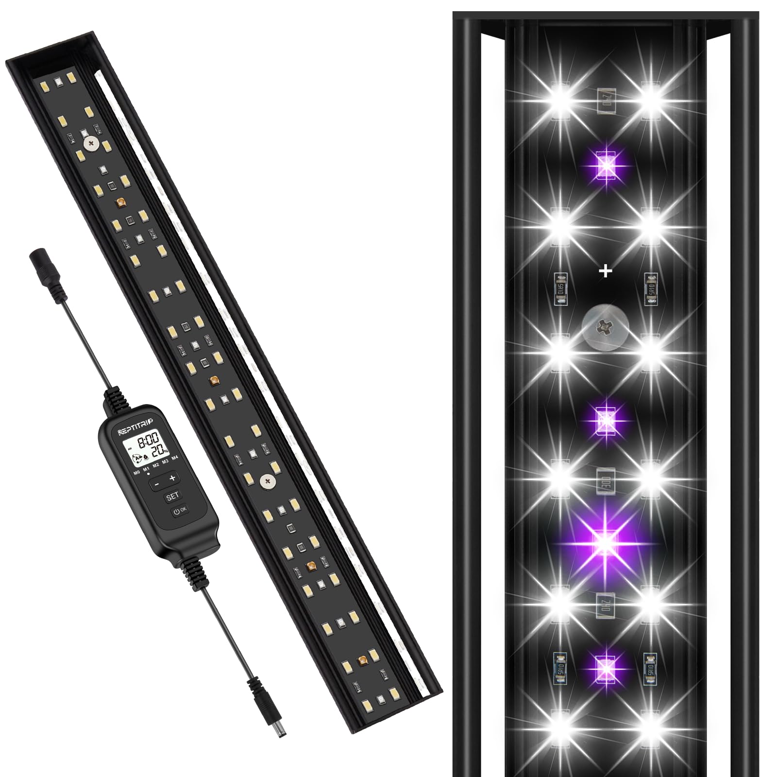 La REPTITRIP Lámpara UVB de 16 pulgadas brinda iluminación UVB estable para reptiles.