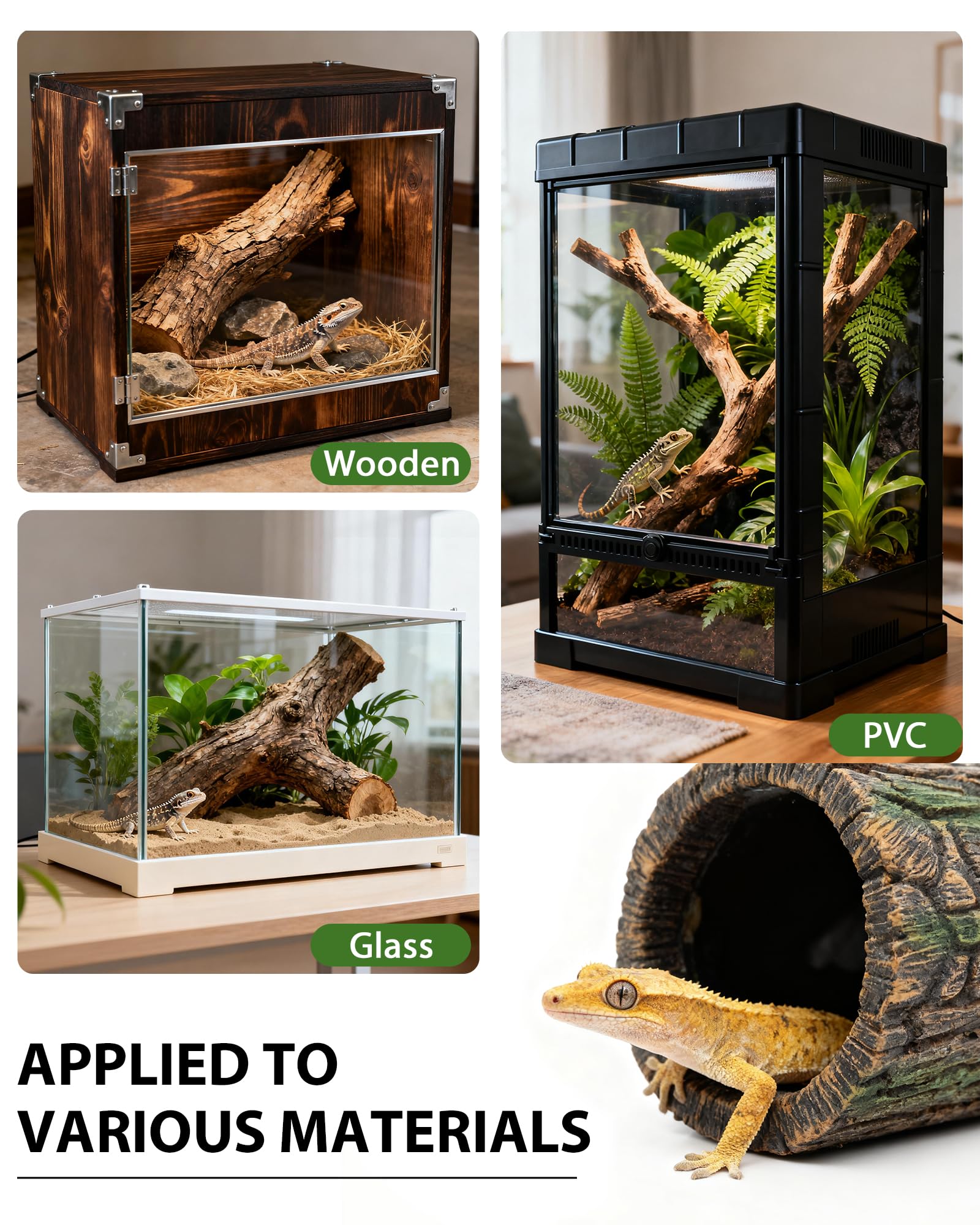 REPTITRIP montaje magnético terrario, instalación rápida sin perforaciones ni herramientas.